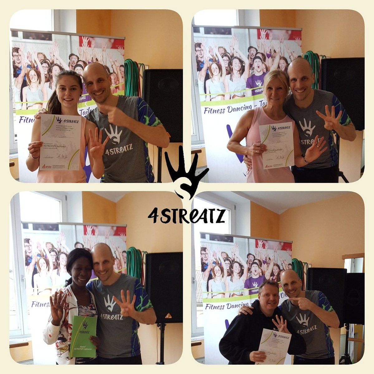 4STREATZ's tweet photo. Yeah! Congrats and welcome to our new 4STREATZ instructors ๐๐
.
Thanks Schweppy for an amazing weekend in Schweinfurt โ๐ผ๐ถ
.
Thanks to City Fitness Schweinfurt and Birgit Stรผrmer ๐๐๐ผ
.
#4STREATZ #4streatzfamily #schweppy #instructor #workshop #congrats https://t.co/yP6BgkMSsP