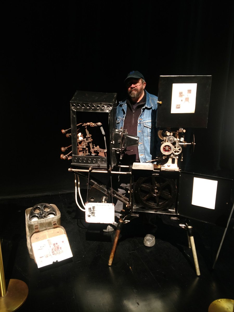 mattrockwell's tweet photo. On display today at the Capitol Theatre: a fully functional, 100 year old Powers Cameragraph #6A 35mm movie projector from @iatse251. https://t.co/yABbLPnW3p