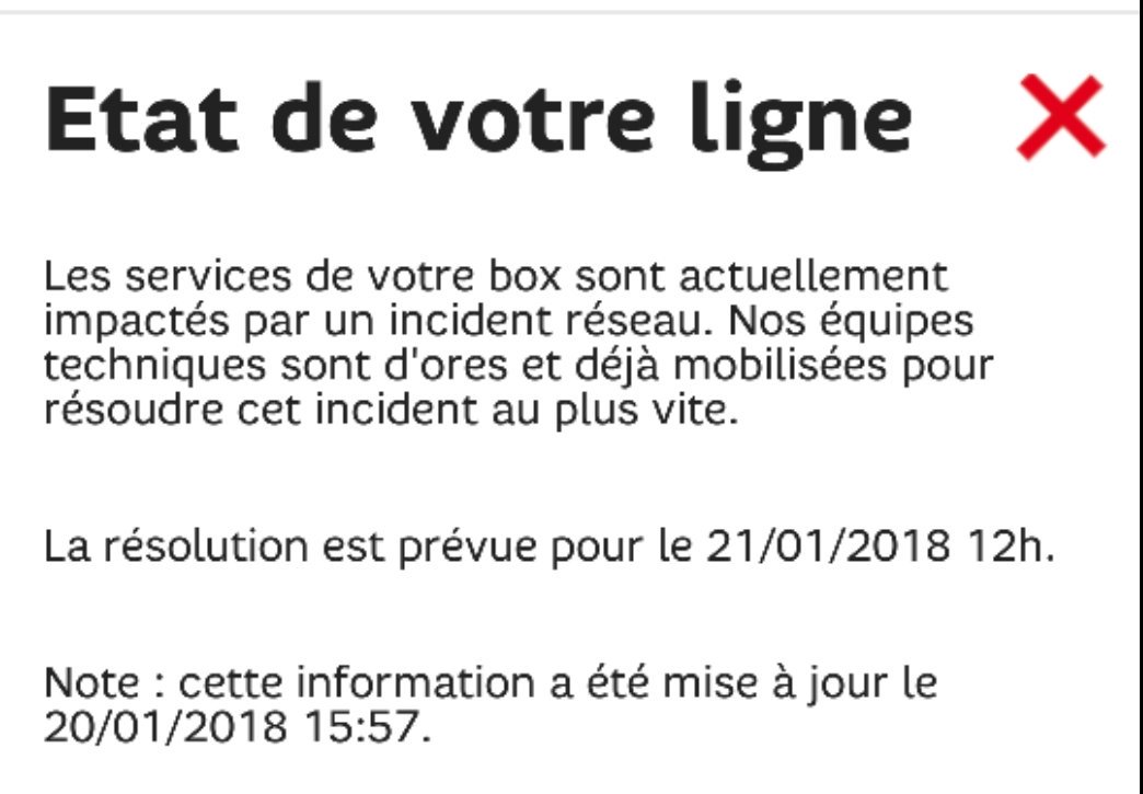 hichtibidi's tweet photo. Sinon @SFR_SAV ça va revenir un jour ou on repart encore sur 3j sans rien ? (Ni net ni tv) https://t.co/ESjAB3mG4H