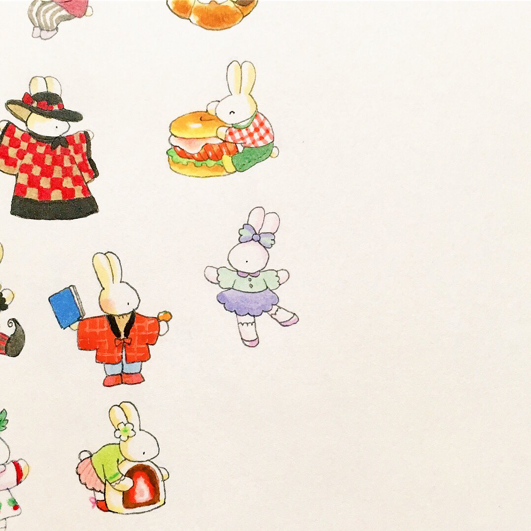 まるまるうさぎ 386匹 ミニスカートうさぎ のはな はるか 絵本作家のイラスト