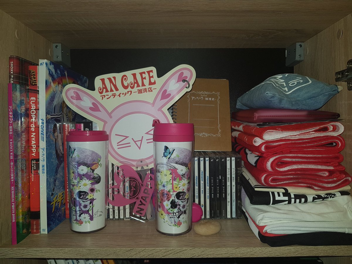 Love03022010's tweet photo. @NYAPPY_honmono @mikuvocal2 @takuya_0209 @studioblue3 @yuukikki_0829 @iketeruki My whole collection ❤️ I'm so proud input it 😍 thanks to @ancafeweb who makes it possible to collect so much merch and CDs and DVDs ❤️ #AnCafe #Nyappy #CafeKko https://t.co/M0XmJB8fdB