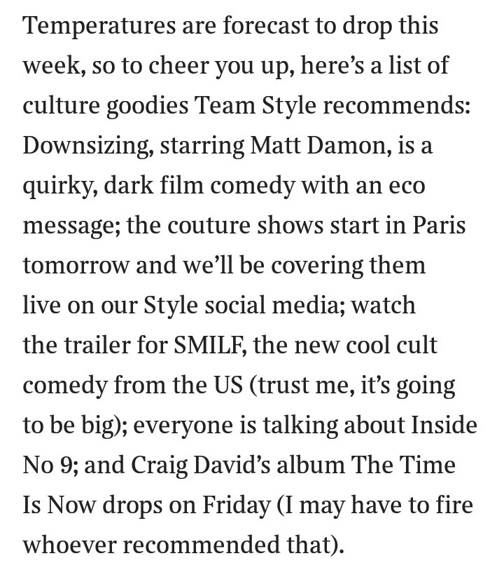 ScarRoseRussell's tweet photo. Is my p45 on the way @SundayTimesLC?!?! #STStyle #Edsletter #CraigDavid https://t.co/TnEUJjZe9l