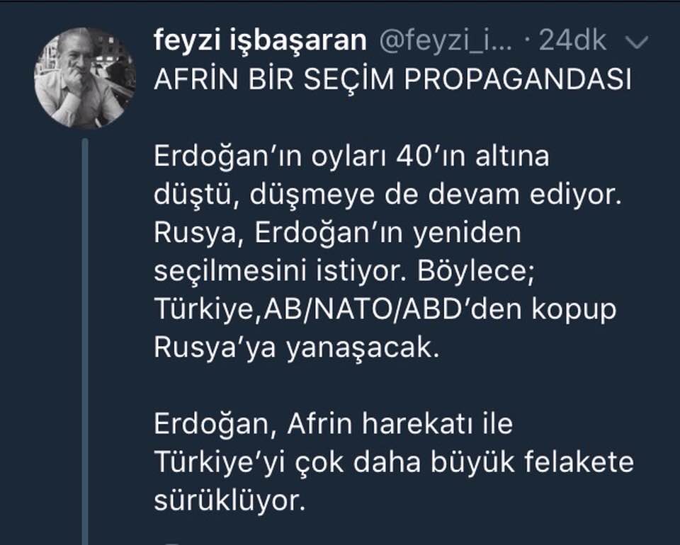 EJDERSARI33's tweet photo. #MemleketteSonDurum Referandumu kaybeden ve YSK zoruyla kabul ettiren #Recepgiller bundan sonraki seçimleri garanti altına almak için Bir gece ansızın geleblirim diye bağıra bağıra Afrin'ne girdi;#NeYaparsanYapYolBittiRECEP #KelGöründü https://t.co/LlRMLM97Ab