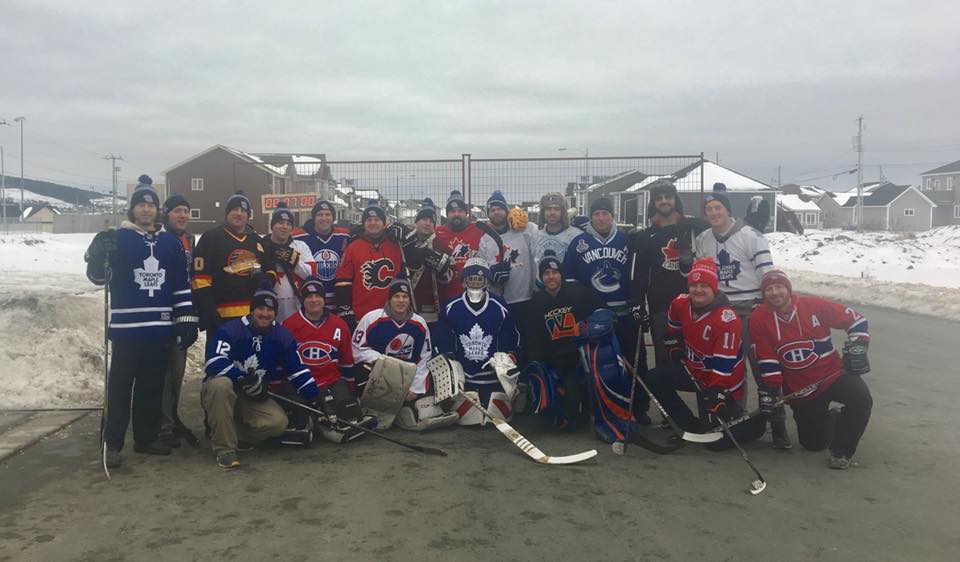Game on! This group posed for a snap during Hockey Day in Canada, near St. John's. Thanks to Courtney Leigh Snow for the share!

#HockeyDayinCanada #cbcnl