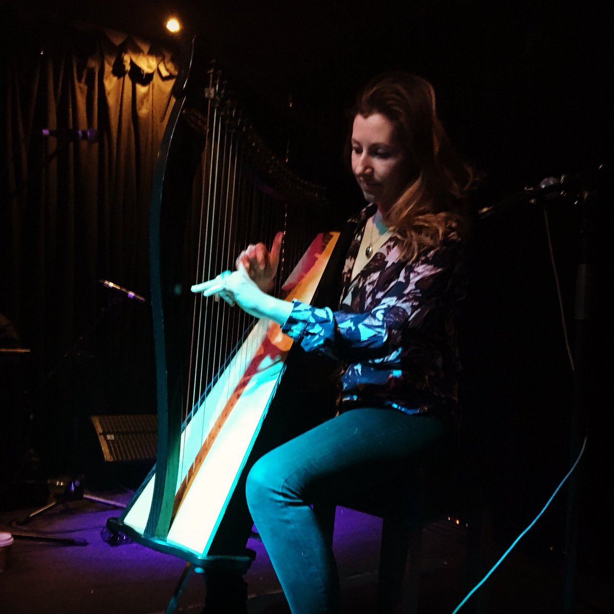 taramintonmusic's tweet photo. At Ryan’s Bar, Stoke Newington for the memorial open mic dedicated to my friend Paul Browse, who passed away last year. Borrowing a harp from Maria Fox for the occasion. The room is full of love for Paul. #rip #paulbrowse #fishslice #livemusic #harp https://t.co/UJzsrl2NSt