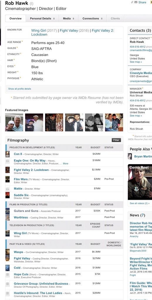 PedoWhistle's tweet photo. @OurChildren11 Here’s an example of how Convicted Sexual Offender #RobHawk stalks his casting couch prey. #metoo #timeisup #worthlessmovie #winggirlmovie https://t.co/nrY5LwsFCe