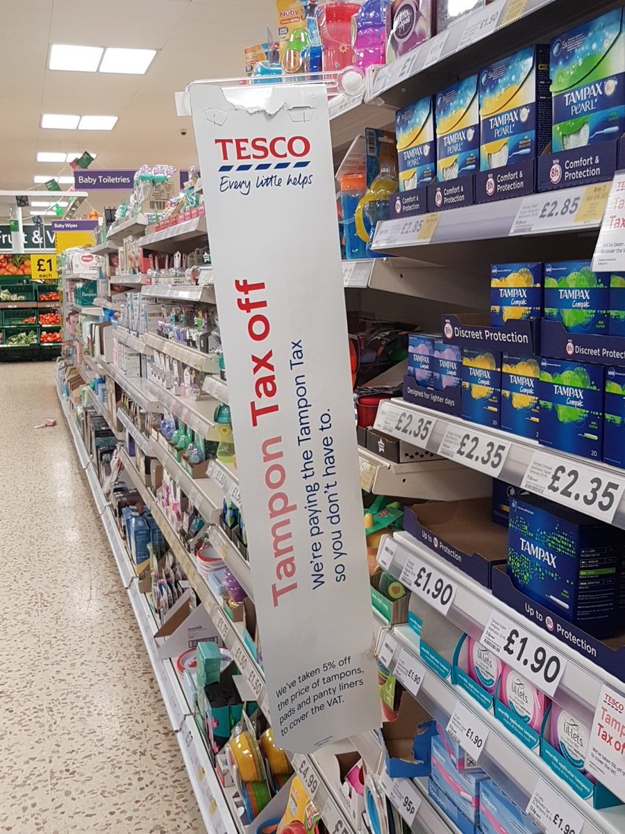 MissCupcake_UK's tweet photo. Thanks @Tesco #TamponTax #EveryLittleHelps https://t.co/z6lxJkjTii