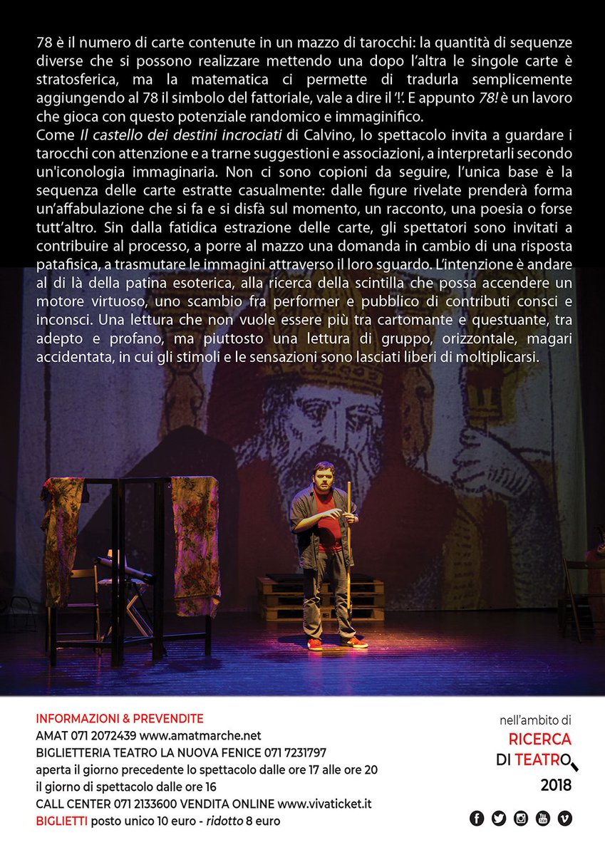 ◼️ 78❗
▪️ 26/01 h. 9.15 pm
▪️ Teatro #LaNuovaFenice, Osimo
▪️ in collaboration with <a href="/plateaviva/">AMAT</a> 
#LXXVIII #Ø💋