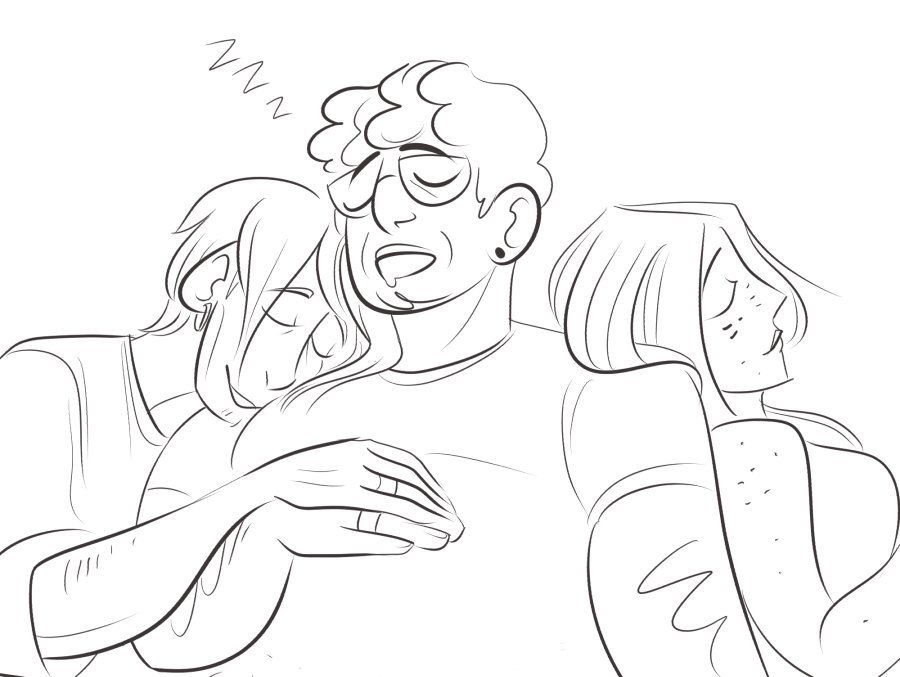 sleepy husbands and daughter