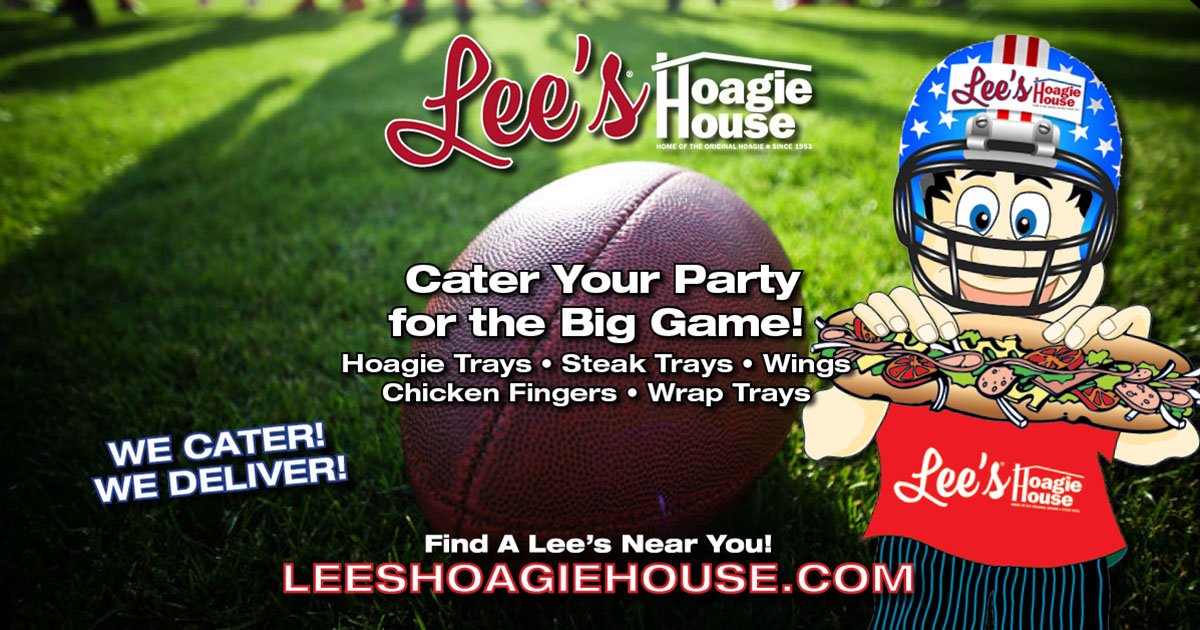 LeesHoagieHouse's tweet photo. What's the best part about Lee's catering your party?
You get to eat the left overs! Get your big game order in now! 🏈
To order from your local Lee's visit ---> https://t.co/8LU49p5P59. https://t.co/BcWw1CaUTE