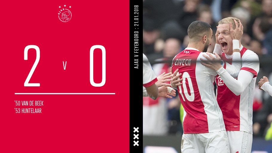 AFCAjax's tweet photo. V I C T O R Y! ⚪️🔴⚪️ 

#Klassieker #ajafey #wijzijnajax https://t.co/bIeIhWl4f0