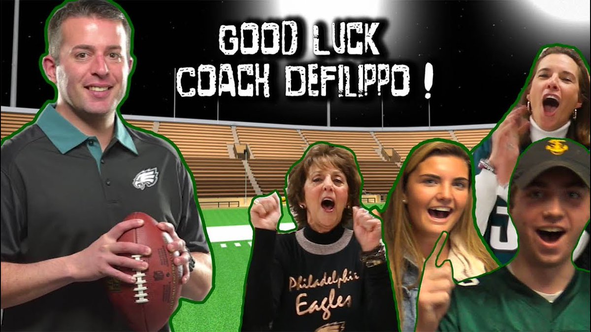 RadnorTV's tweet photo. Our good luck wishes worked last week, so we're sending them out again.  Watch RHS wish @Eagles quarterback coach &amp; Radnor alum John DeFilippo good luck in playoffs. #FlyEaglesFly https://t.co/ImgEJAkagm https://t.co/ACIv9g6BKa