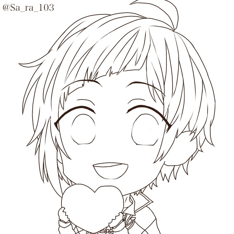 Sara Honeyworks 染谷勇次郎 ノンファンタジー 小さいですがハートの中にお名前やイニシャルなどを入れれるのでよければ 使用の際のid記載はお気持ちでよろしくお願いします 塗り絵も良かったらどうぞ フリーアイコン