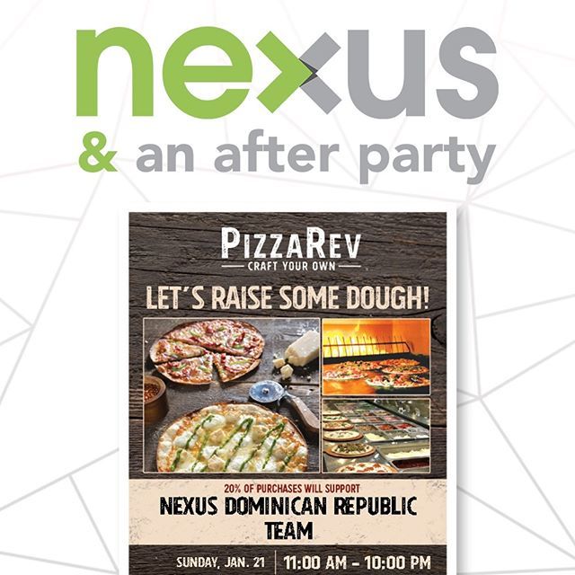 Nexusbako's tweet photo. NEXUS: Where YOU belong. Come to Nexus from 6:30-8:30 and then join us at Pizza Rev to help support our Dominican Republic Mission team! https://t.co/iAYxprfCzt https://t.co/TOmSp1OjVy