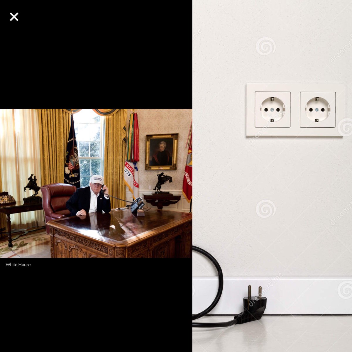 GAntalics's tweet photo. What you didn’t see in the photo released by the White House showing Trump “working” through the #TrumpShutdown. @realDonaldTrump #PresidentKelly @SecretService #ToyPhone #Dial9foranoutsideline #Trump #GOPshutdown https://t.co/qXDC1eXfFF