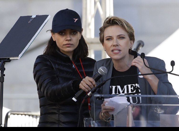 Mjhall412's tweet photo. Take a good look at the frauds of Hollyweird when Johannson was asked about Woody Allen sexual misconduct she had no opinion was in three of his films now she’s a SJW for women. Hypocrites look at their angry militant faces who would side with THAT?? #nastywomen #misguidedfools https://t.co/3Wr0PxuVwW