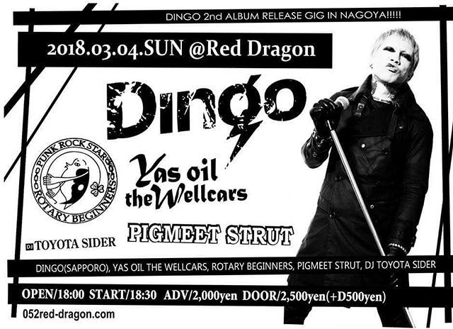 BASEMENT_CLUB's tweet photo. あ~ヤバい!ヤバい!DINGOが名古屋に!2001年のパンクロックメーデー以来だよ!興奮して寝れましぇ~ん。
#dingo
#yasoilthewellcars
#rotarybeginners
#pigmeetstrut
#toyotasider https://t.co/1gKptvKomF