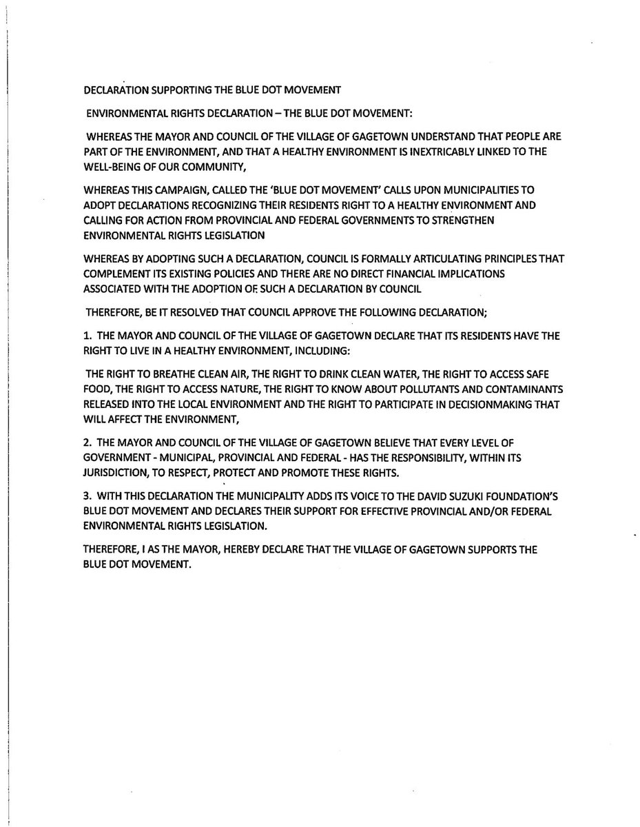 ravbasil's tweet photo. Village of #Gagetown becomes the second #NB municipality to adopt the 'Declaration of #EnvironmentalRights' https://t.co/soHjPxfWMy
Kudos to Voices for Sustainable Environments and Communities #bluedotmovement @DavidSuzukiFDN #nbpoli https://t.co/emO9SP9BwA