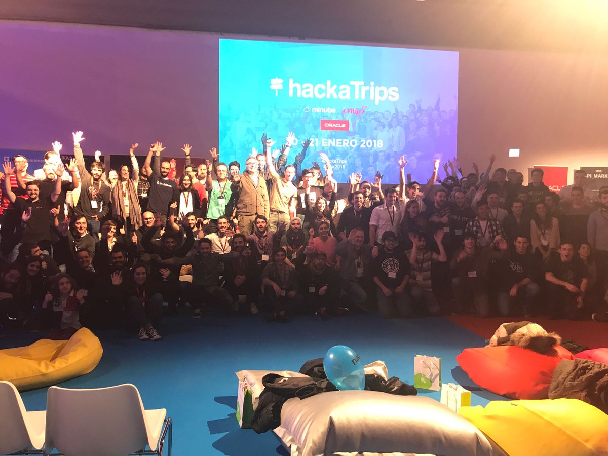 minube's tweet photo. ¡Enhorabuena! A los ganadores y a todos los equipos por el trabajazo que han hecho en este #hackaTrips. ¡Disfrutar esos premiazos! https://t.co/iGRoV4GSpH