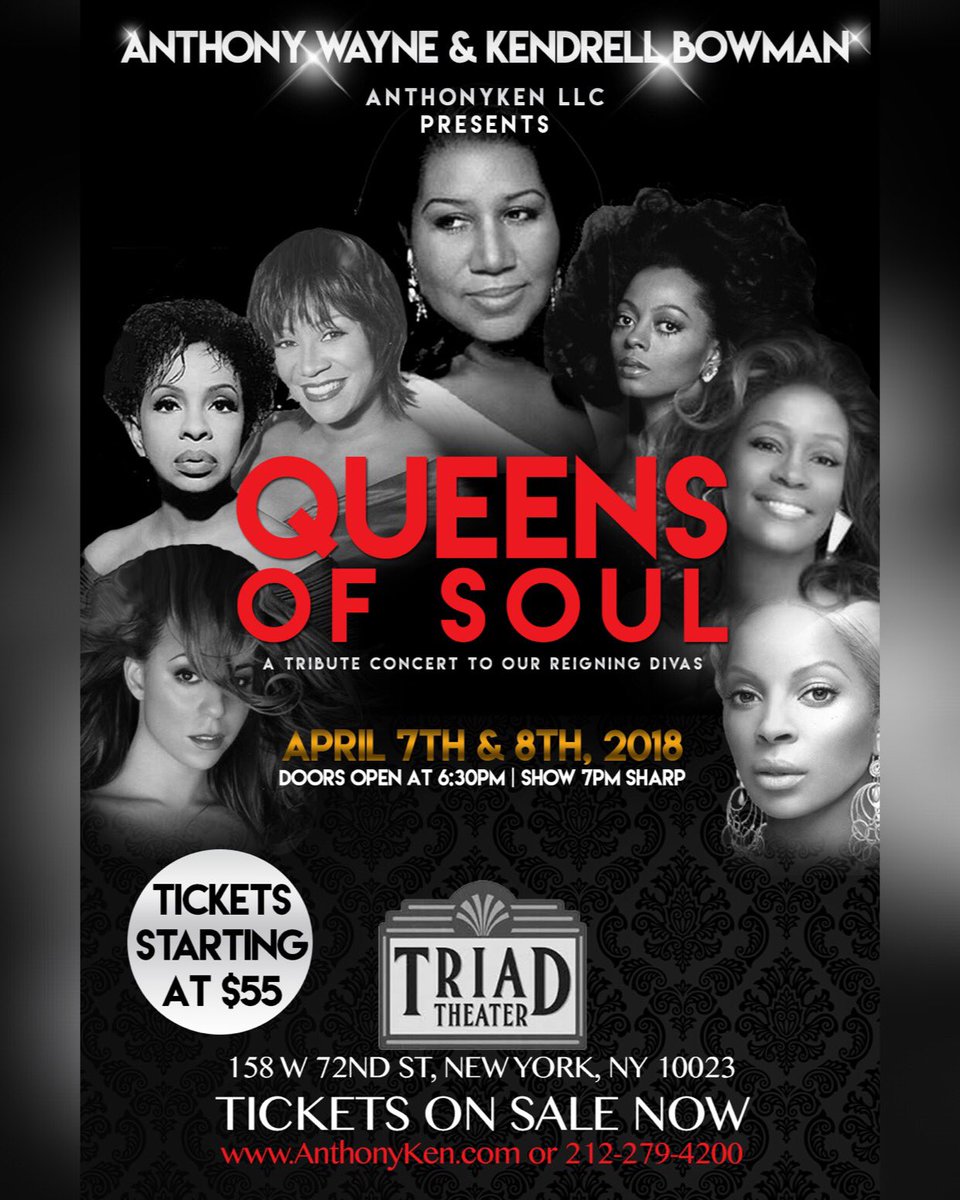 Pls RT! NEW SHOW ALERT! 🚨 BUY YOUR TICKETS NOW at ANTHONYKEN.com! A Tribute To Our Reigning Queens! BE THERE! April 7/8 at 7pm! TWO SHOWS ONLY! NYC