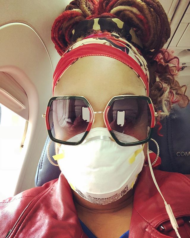 sosobrat's tweet photo. So...my Momma made me wear this on the plane. (Grrrrrrrr) She ain’t playin bout this flu shit. It’s uncomfortable but she’s right. It seems like everybody’s coughing. #listentoyomomma #protectyourself #fluaintfun #frequentflyer https://t.co/4SbdE55fpV https://t.co/H0fojT2pH8