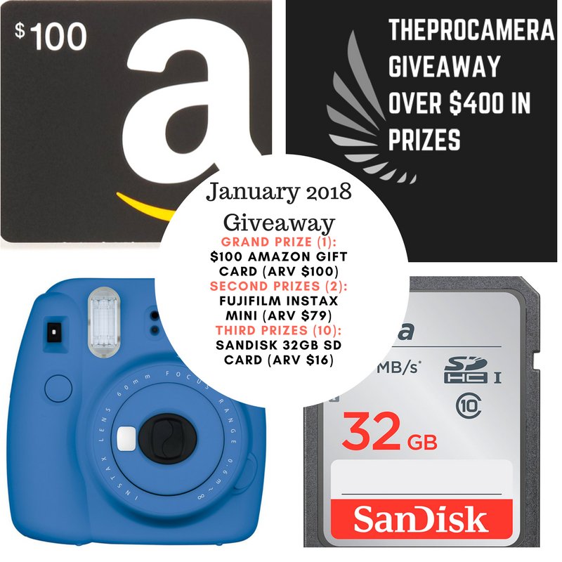 theprocamera's tweet photo. We're giving away over $400 worth of prizes. $100 gift card, cameras, and accessories- ends January 31 2018. Please retweet!
https://t.co/Co870MdJdR

  #contest #giveaway #freestuff #giveaways https://t.co/kfYtEeiwvi