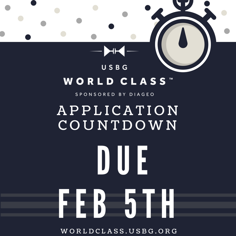 WorldClassUS's tweet image. Just a friendly reminder that applications are due on Feb 5th. Be sure to complete your education component with the code from your Live or Online Bar Lab session. May the odds be ever in your favor! Go to: worldclass.usbg.org #worldclassus #worldclass2018 #diageo #usbg