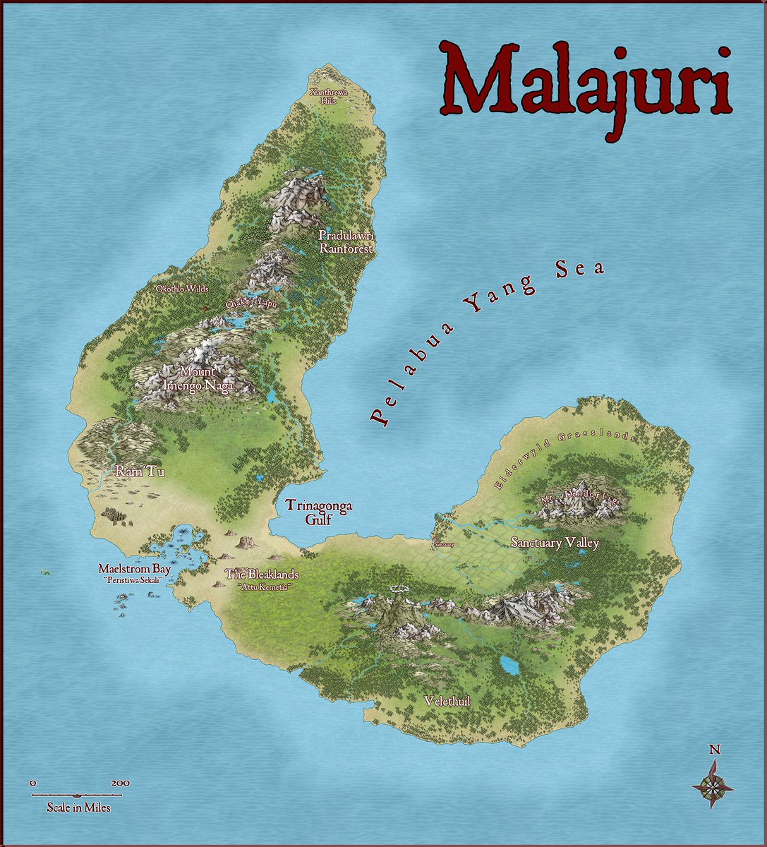 LoreleiCartog's tweet photo. Malajuri - ProFantasy Community Atlas #ProFantasy #rpgmaps #LoreleiCartography #DnD https://t.co/X22mdOSqwJ