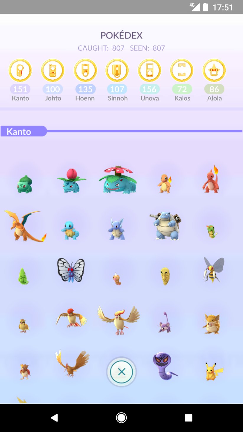 Nelde on X: I finally completed my #Pokédex in #PokemonGo #Kanto