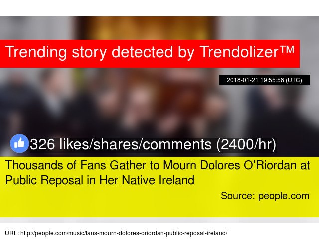 Trendolizer's tweet image. Thousands of Fans Gather to Mourn Dolores O&apos;Riordan at Public #Reposal in Her Native #Ireland... trendolizer.com/2018/01/thousa…