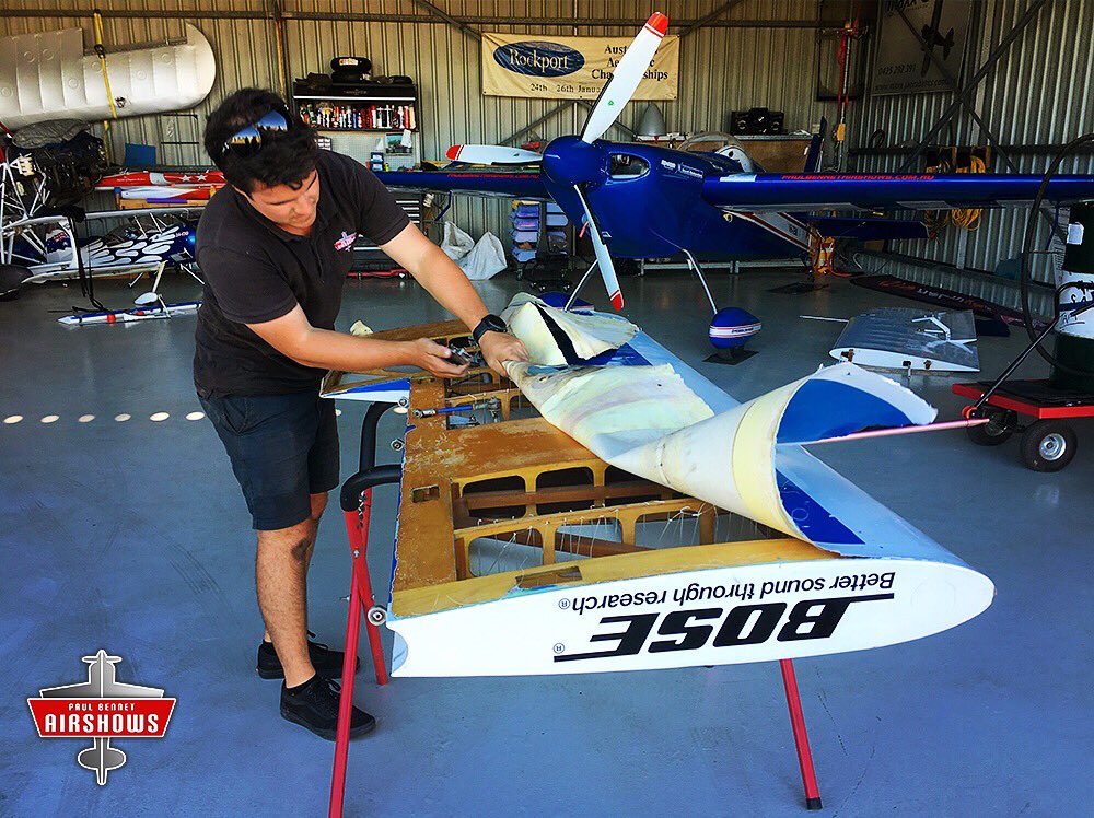PBAirshows's tweet photo. The Pitts S1-E getting its lower wings stripped, inspected and recovered ready for the busy airshow season ahead! Ben also pilots this Pitts in the popular SkyAce Formation Aerobatics Team 👍🏻 @BennyLappin @BoseAviation https://t.co/wwAFq2vrdS