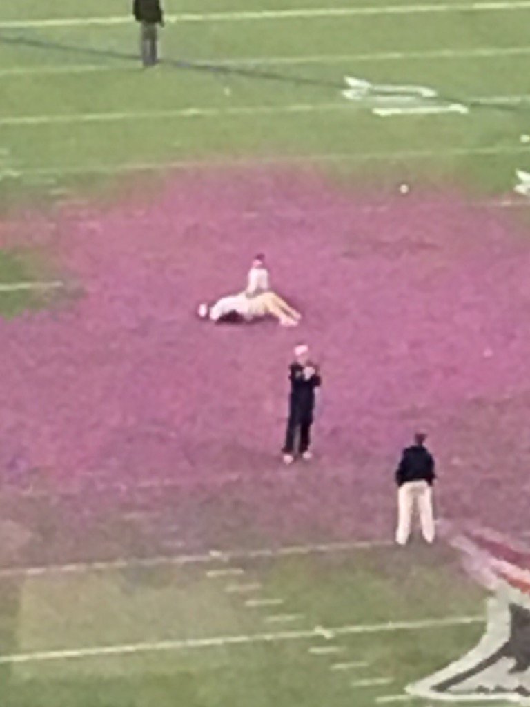 tomecurran's tweet photo. Matt Patricia. On his back. On the field. In the confetti. With his kid. After his last game at Gillette. https://t.co/F96IR10Bqn