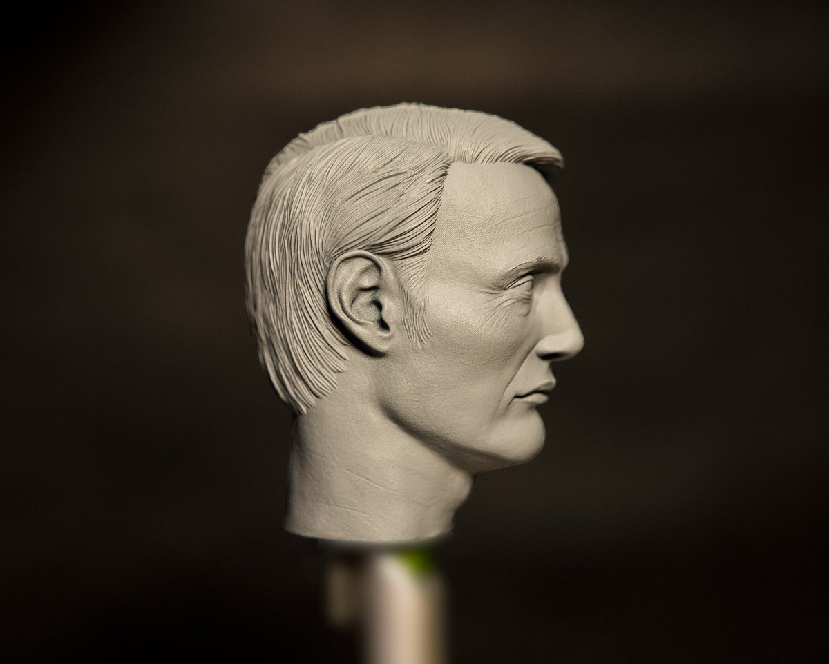 brucemhyee's tweet photo. More pics of 1/6 #hannibal head sculpt. Sculpted in #zbrush by me and #3dprinted 

#onesixthscale #hottoys #12inch #deathstranding #PS4  #kojimapro #3dprint #madsmikkelsen #drstrange #swrogueone #jamesbond https://t.co/pBElUMSx6z