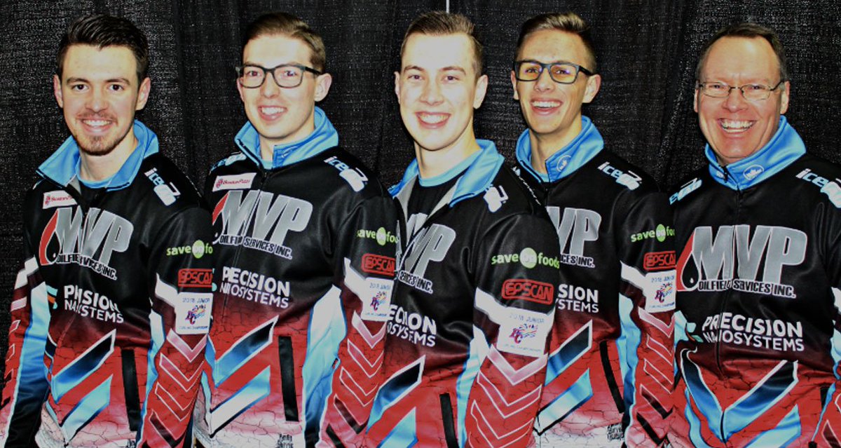 CurlingCanada's tweet photo. Congratulations Team @CurlBC - your 2018 @NHAgriculture Canadian Junior Men's champions! #cjcc2018 https://t.co/qirUphe10W