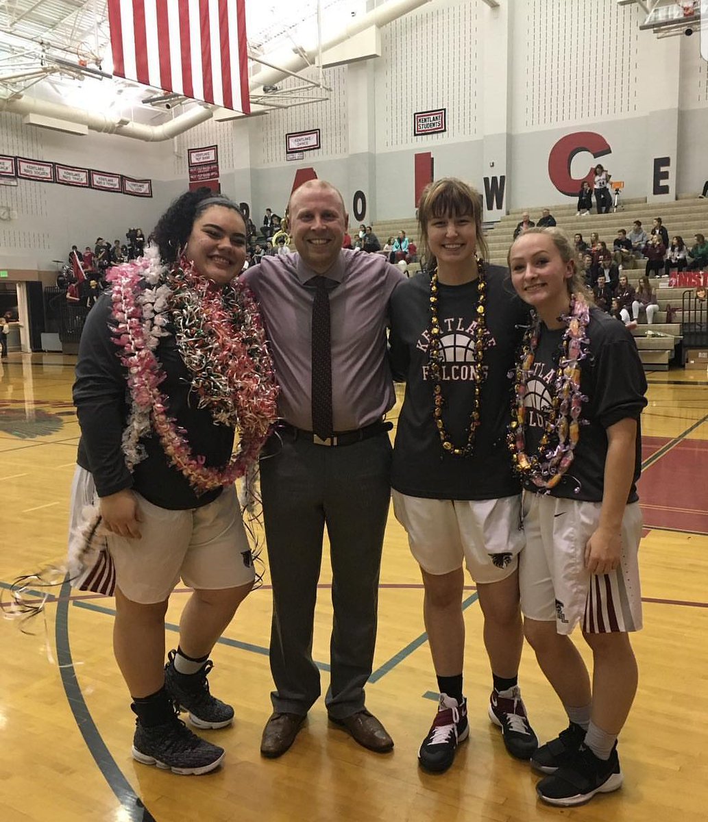 KentlakeHoops's tweet photo. Seniors Aolani Talamaivano-Calderon, Aniston Denckla, and Anna Kruse at Senior Night!  Thank you for all your hard work!  Falcons forever! https://t.co/odFpJHhFHx