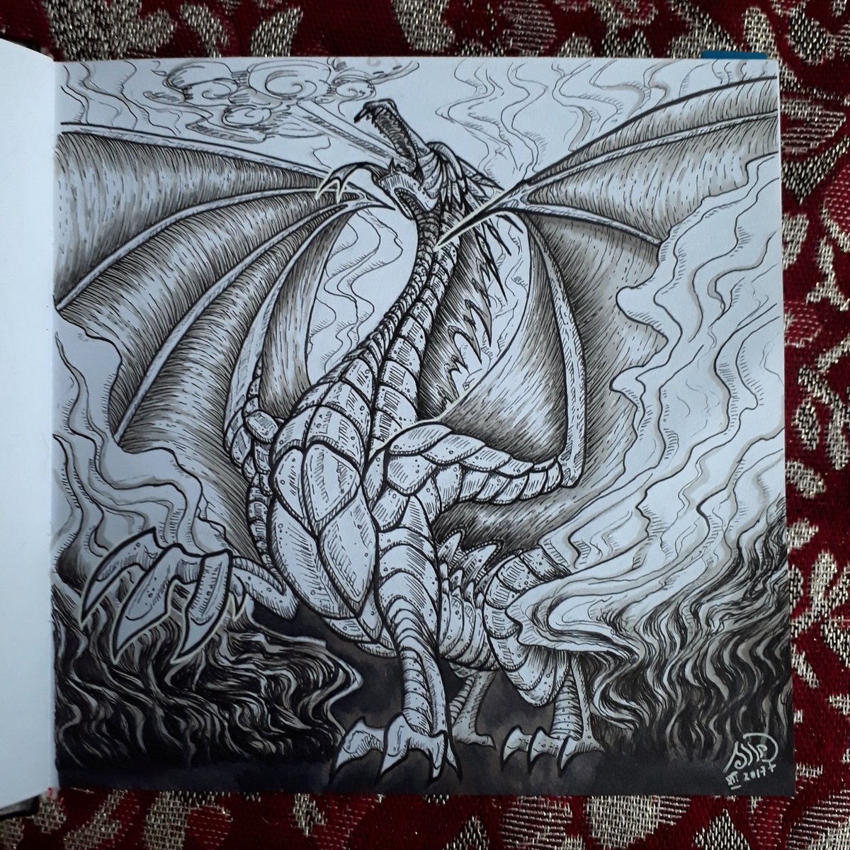 fenifire's tweet photo. My #bestiaryproject has a new resident #legendarycreature 🦄
This time it's a #dragon! Or rather - a zmei (żmij - Slavic Dragon) 🐉
Do you know how many types of #dragons are there?.. 
.
#bestiary #drawing #inkdrawing #fantasyart #originalart #illustration #tradionalart https://t.co/qMCJFmNxsv