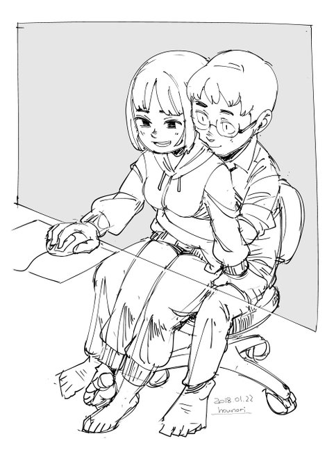 お絵描き:抱きかかえ 