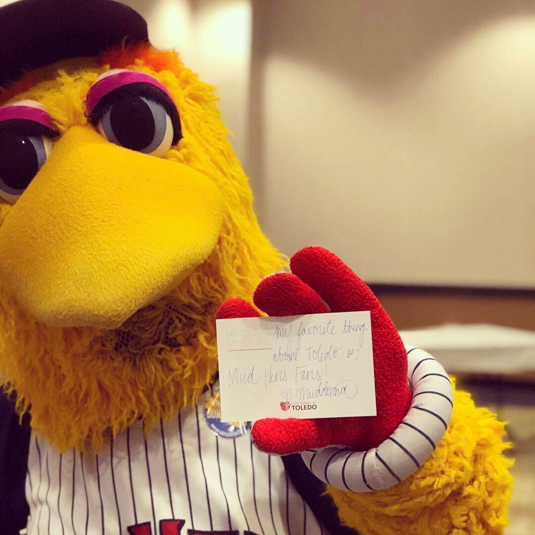 LLtoToledo's tweet photo. We met some great new friends today including Muddonna from our @MudHens! Spread the love! @ToledoLibrary @wadekaps @city_of_toledo https://t.co/btTmBCgmwl