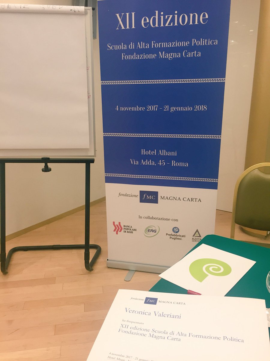 vero_valeriani's tweet photo. Weekend conclusivo della XII edizione della #scuoladialtaformazionepolitica organizzata dalla @MagnaCarta_Fond , che abbiamo scelto di intitolare a #CharlieGard. #fondazionemagnacarta #FMC https://t.co/EAfZjA7p3r
