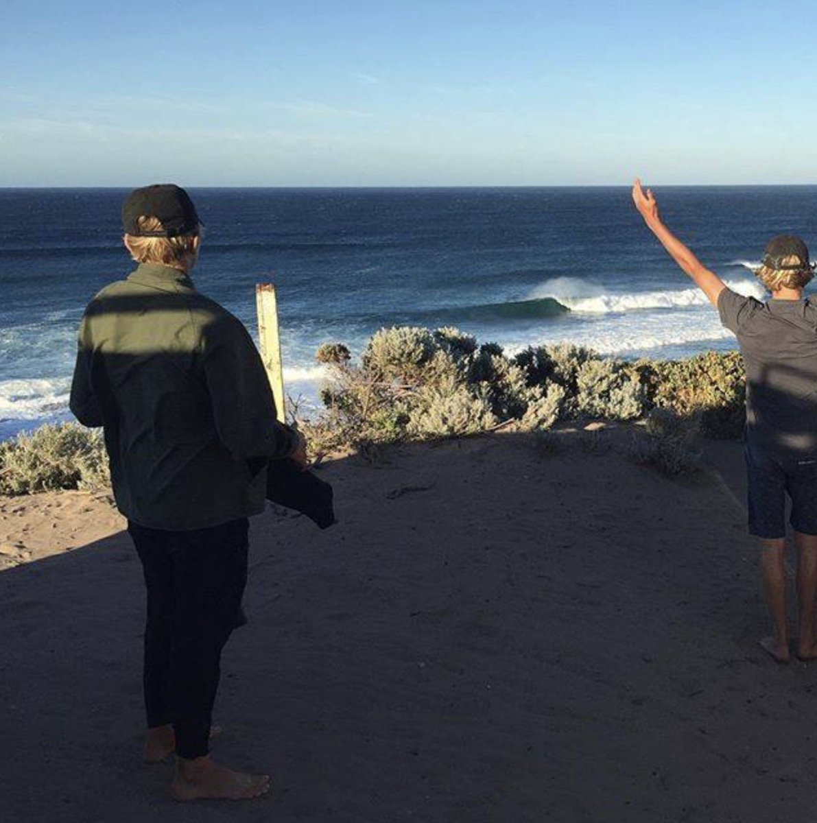 It's a good feeling!
@ethanstocks__ and @grayson_hinrichs celebrating the sunrise session. 
Photo // <a href="/billabong1973/">Billabong</a>