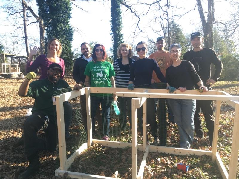 PlattBrenda's tweet photo. As part of @ILSR's Cultivating Community Composting Forum, the Urban Conservation Training Institute @GreeningYouth, w/ Terra Nova Compost @wemakecompost, hosted a community compost bin build today at one of Atlanta’s most beloved urban farms! More of this! https://t.co/03QYIEZ2NX