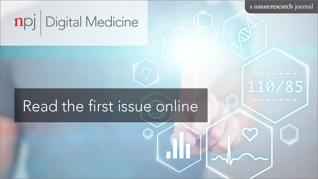 kaskoen's tweet photo. .@Nature_NPJ Research started publishing a journal on digital medicine. This journal should help dissemination of proper evidence of the power of #DigitalHealth and #mHealth https://t.co/1jON7uza1E? https://t.co/UPU0Kkrak2