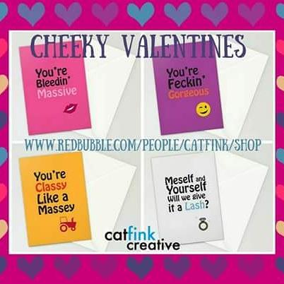 CatfinkCreative's tweet photo. Feckin' good #ValentinesDay #Cards at our @redbubble shop https://t.co/2CJGYuclwe #catfinkoriginal #Irish #funny https://t.co/JQuxlbzjbC