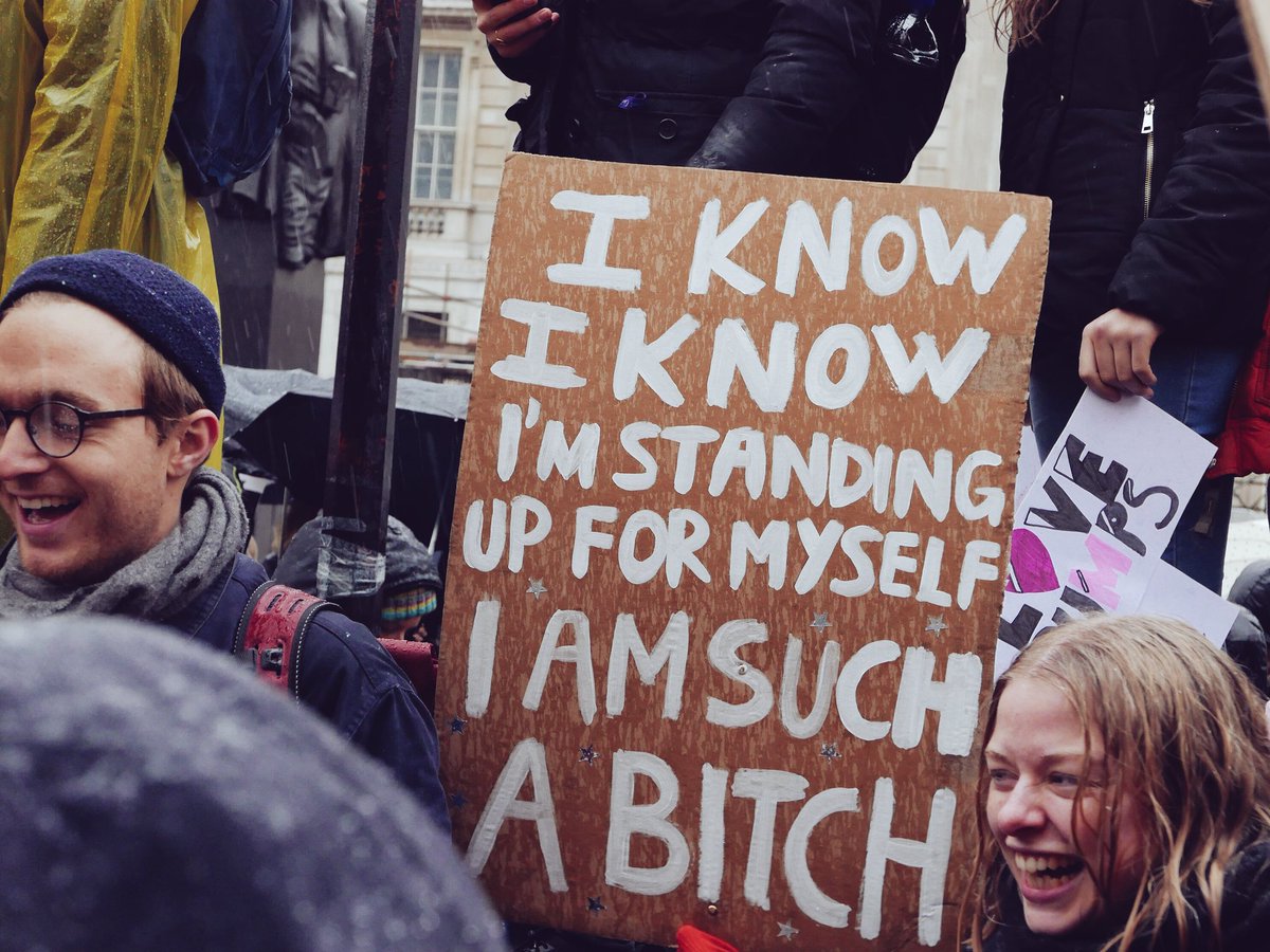 giuliadini's tweet photo. Today has been a good day. Together, despite the weather. #WomenMarch2018 #TimesUp #timesuplondon https://t.co/s0kbrIJGNA