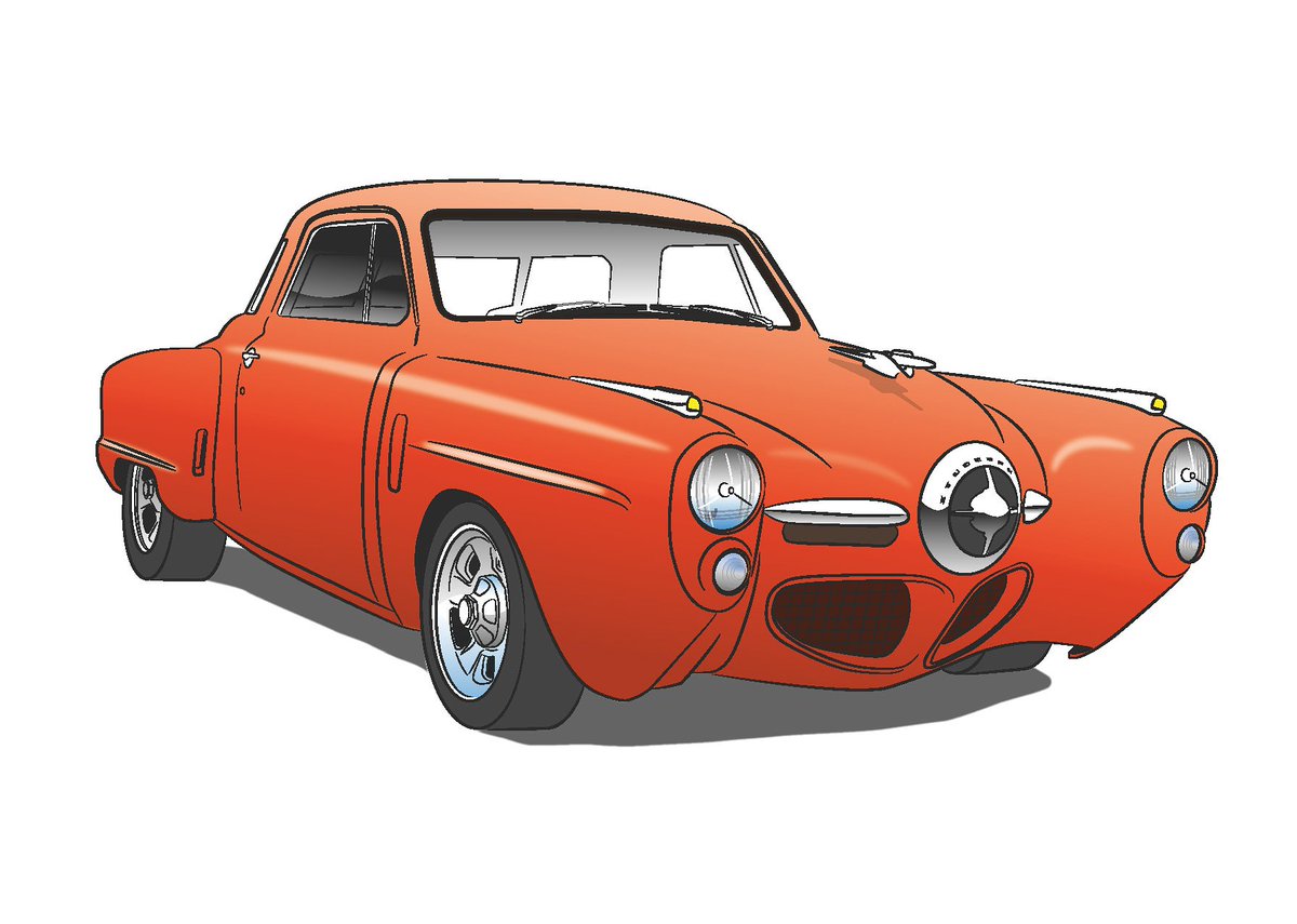 IJF62's tweet photo. A rainy Sunday, so decided to draw a Studebaker https://t.co/R37tVmQgZd