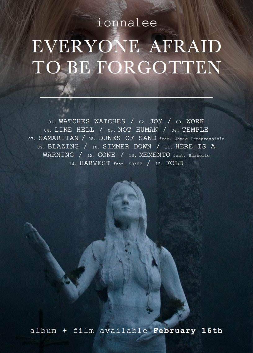 bulletproofbrad's tweet photo. Not long now!
@ionnalee @_iamamiwhoami_ #EveryoneAfraidToBeForgotten https://t.co/yvOjtIJEYu