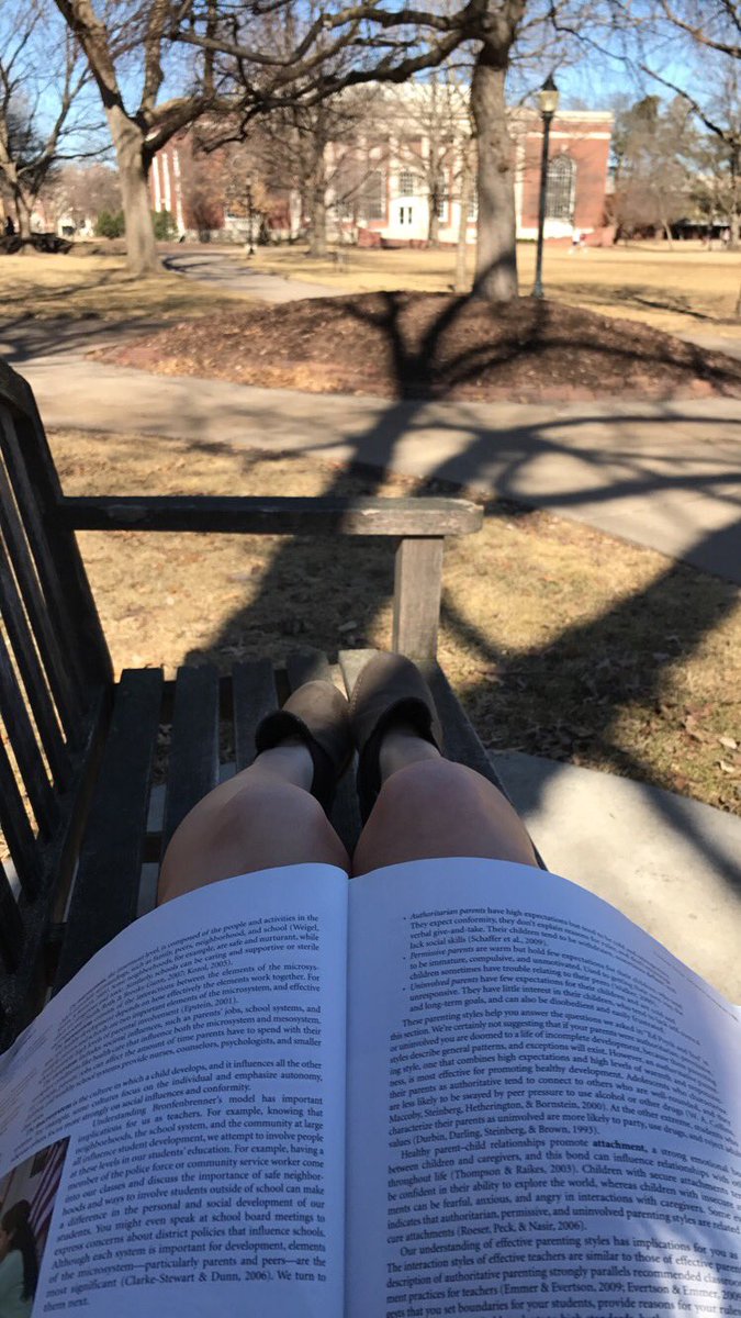 MissOkayRoque's tweet photo. This is one of my favorite spots on campus! It’s the bench outside of Hickock. Whenever it’s warm, catch me studying here! https://t.co/E3ai8GH3ia