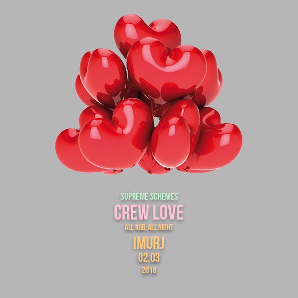 BENSIK's tweet photo. CREW LOVE: Feb 3rd, 2018. Downtown Raleigh. All R&amp;B, All Night. Supreme Schemes. 💖 https://t.co/dz9ALwEBtW