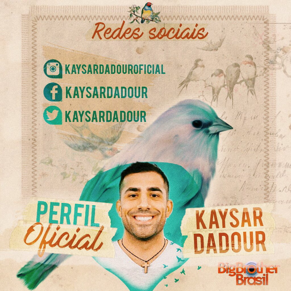 JoPoubell's tweet photo. #TeamKaysar sigam o #PerfilOficial do @KaysarDadour 🐦 nas redes sociais e vem conosco neste #BBB18
👇👇👇👇🐦🐦🐦 https://t.co/9VnWcvjARO