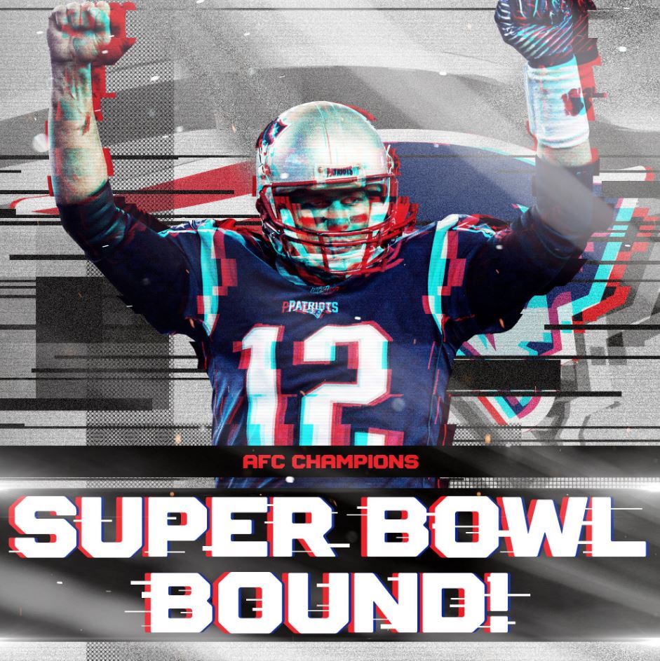 Jordanems's tweet photo. #PATRIOTS ARE AFC CHAMPIONS #NOTDONE https://t.co/SnxwxbvhtJ